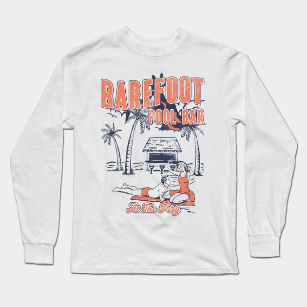 Barefoot Pool Bar at the Poly In Orlando Florida Distressed Look Long Sleeve T-Shirt by Joaddo